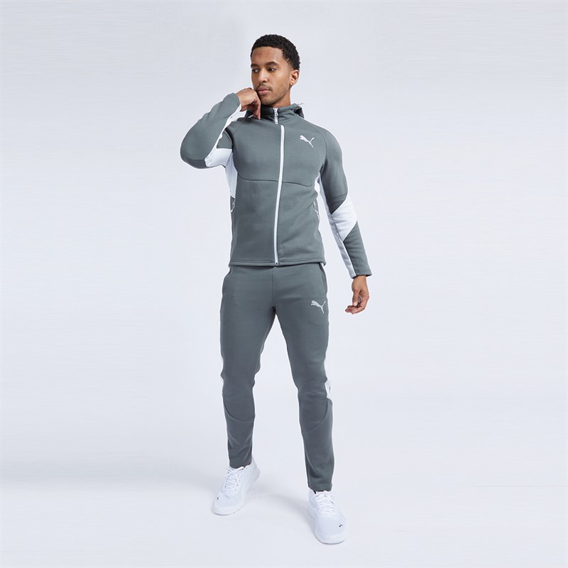 Puma Mens Evostripe Full Zip Hoodie Grey