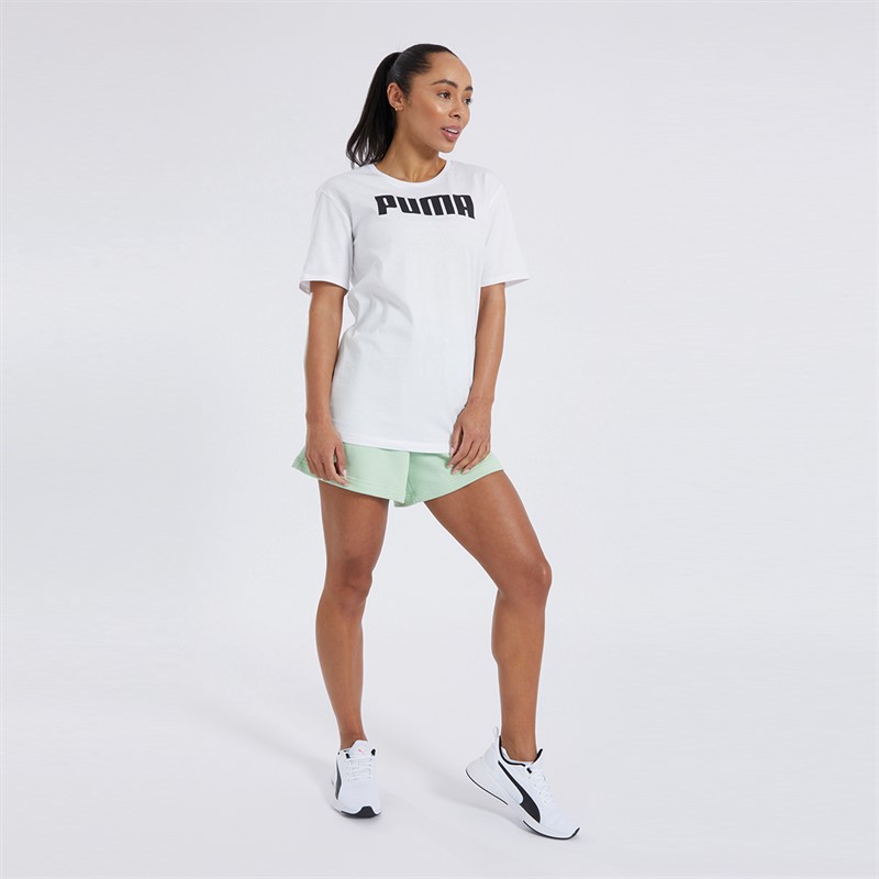 Puma Womens Essentials Puma Boyfriend T-Shirt Puma White