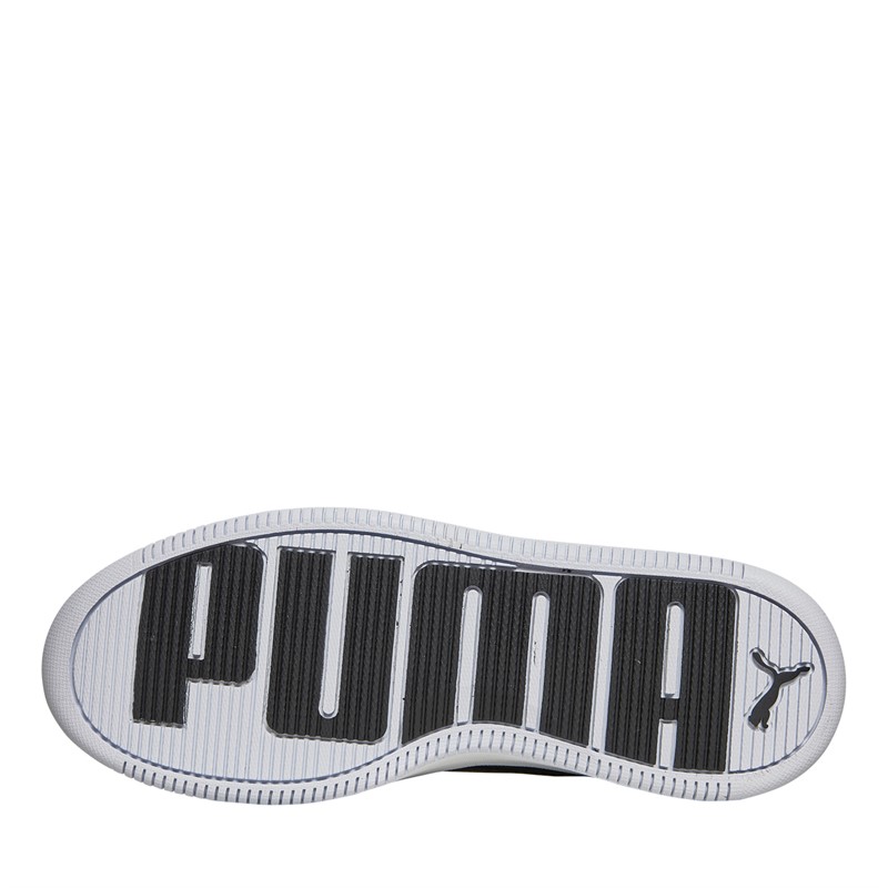 Puma Womens Lily Platform Leather Trainers Black/White