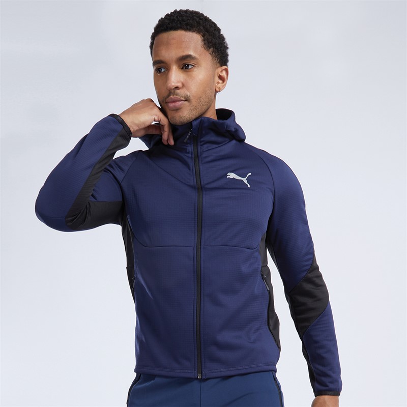 Puma Mens Evostripe Warm Full Zip Hoodie Puma Navy