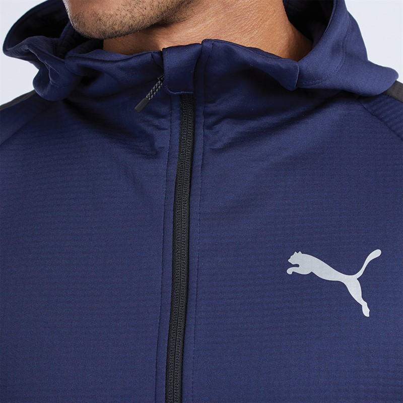 Puma Mens Evostripe Warm Full Zip Hoodie Puma Navy