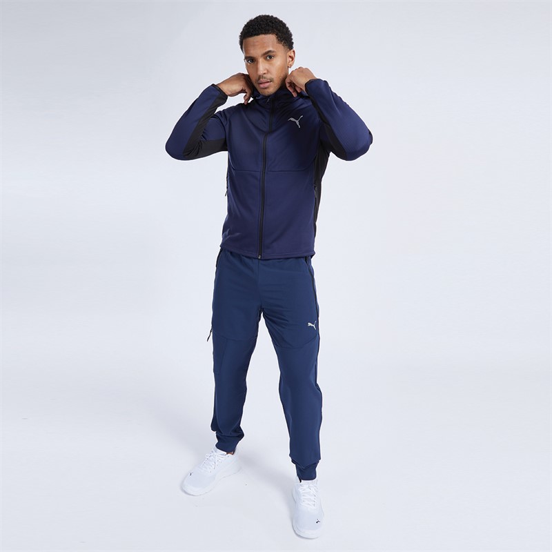 Puma Mens Evostripe Warm Full Zip Hoodie Puma Navy