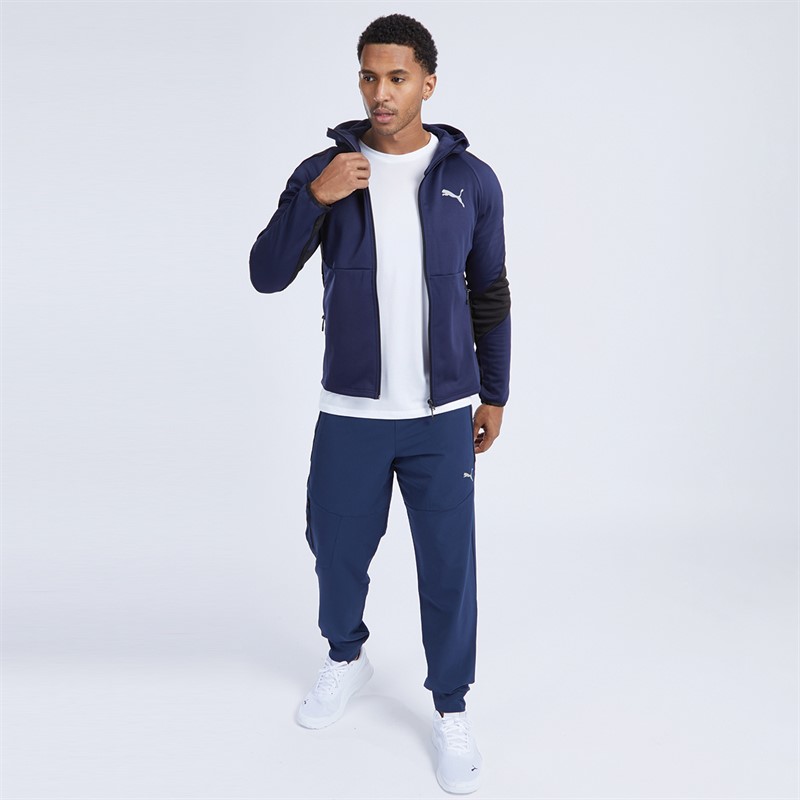 Puma Mens Evostripe Warm Full Zip Hoodie Puma Navy