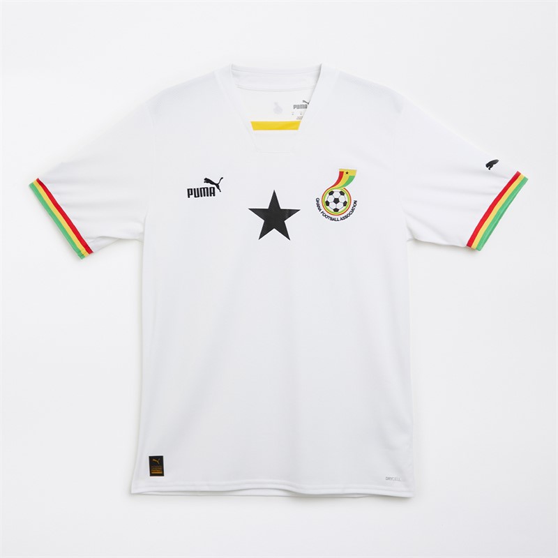 Puma Mens GFA Ghana Home Jersey White/Black