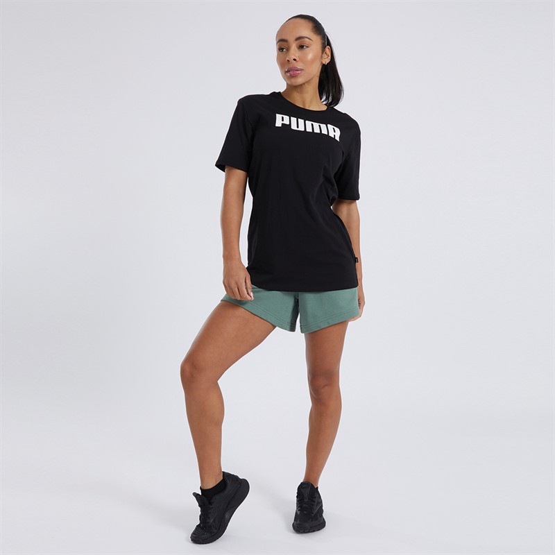 Puma Womens Elevated Essentials Sweat Shorts Green