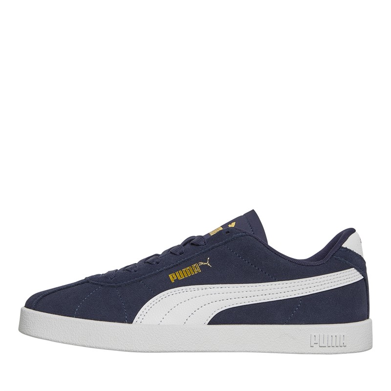 Puma Junior Club II Trainers Navy/White/Gold