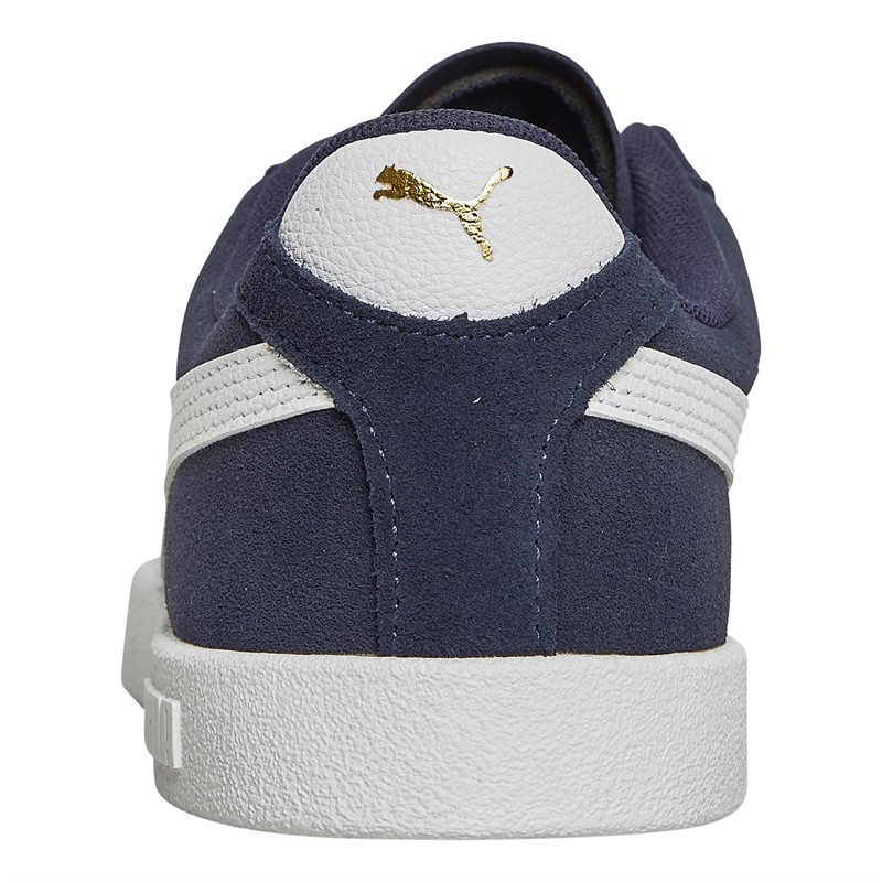 Puma Junior Club II Trainers Navy/White/Gold