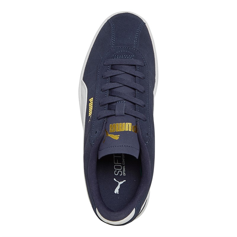 Puma Junior Club II Trainers Navy/White/Gold