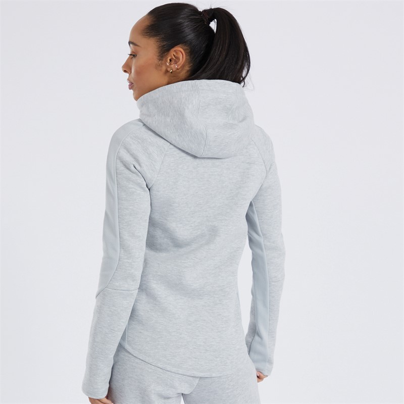 Puma Womens Evostripe Full Zip Hoodie Light Grey Heather