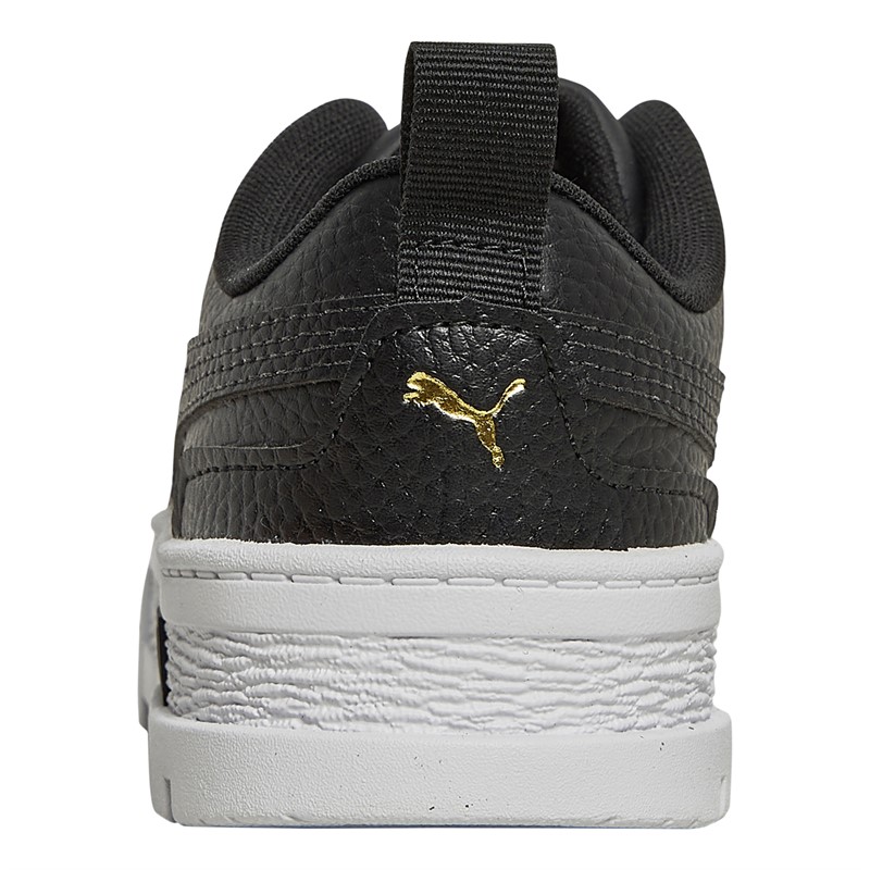 Puma Kids Mayze Leather Trainers Black/Gold