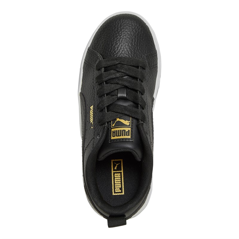 Puma Kids Mayze Leather Trainers Black/Gold