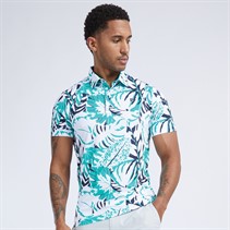 Puma Mens Puma X Palm Tree Crew Palm Glitch Golf Polo Green/Mint