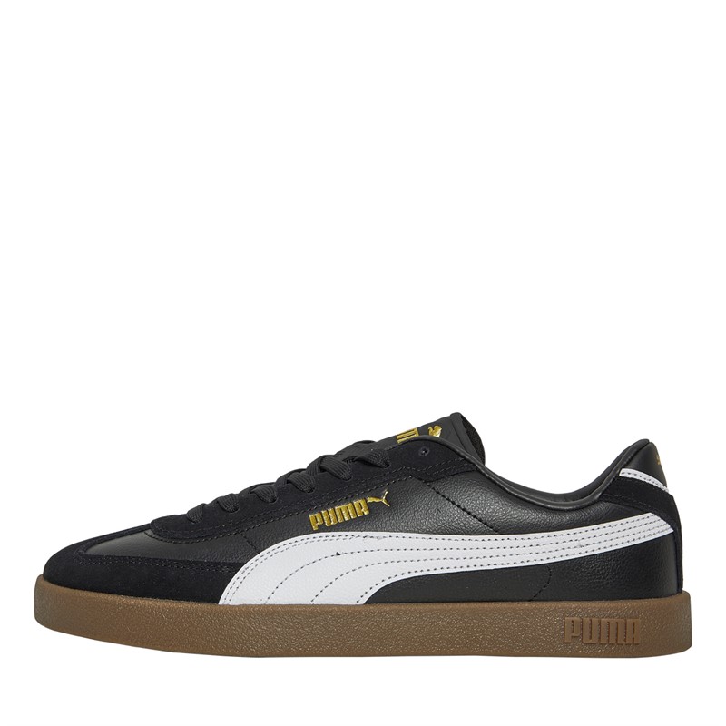 Puma Mens Puma Club II Era Trainers Black/White/Gold