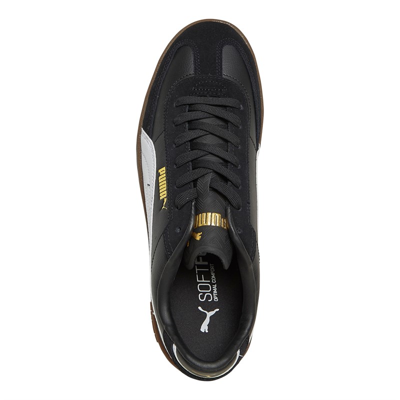 Puma Mens Puma Club II Era Trainers Black/White/Gold