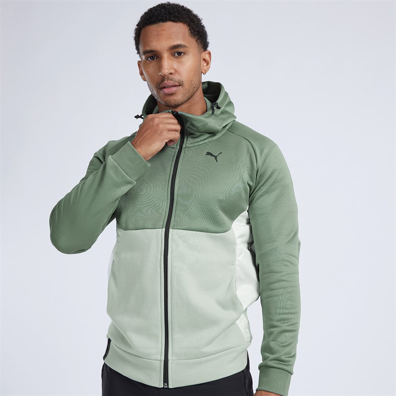 Puma Mens Pumatech Full Zip Hoodie Green