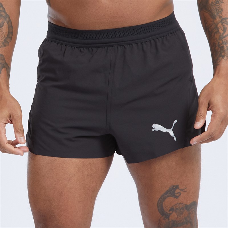 Puma Mens Run Ultraweave Velocity 3 Split Running Short Puma Black