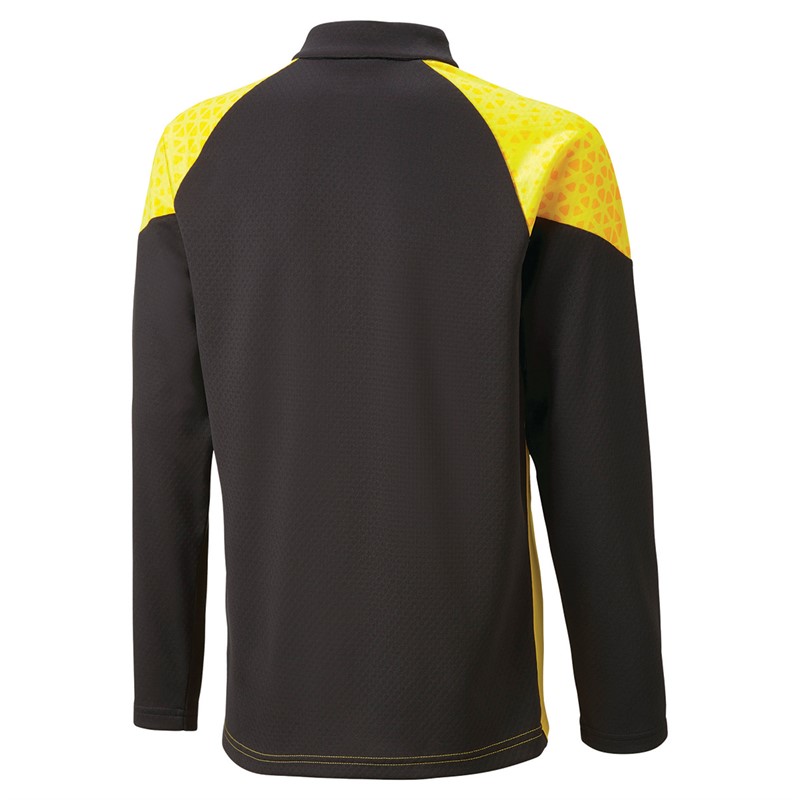 Puma Junior Teamcup 1/4 Zip Training Top Yellow