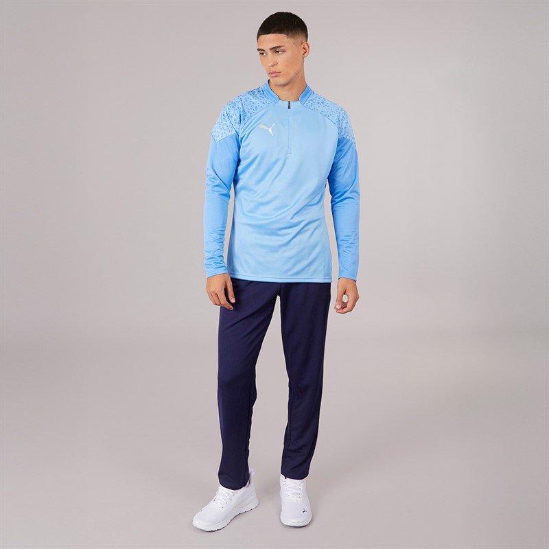 Puma Mens Teamcup 1/4 Zip Training Top Sky