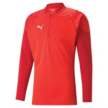 Puma Mens Teamcup 1/4 Zip Training Top Red