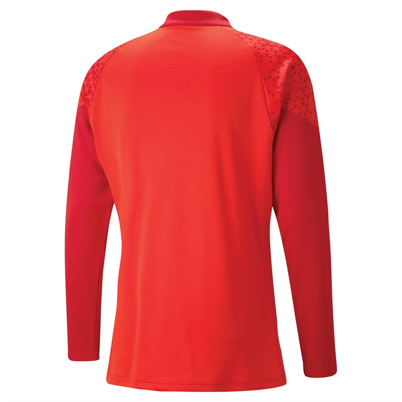 Puma Mens Teamcup 1/4 Zip Training Top Red