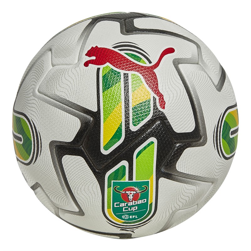 Puma Orbita 1 Carabao Cup Official Match Football (FIFA Quality Pro Certified) White/Archive Green/Puma Red