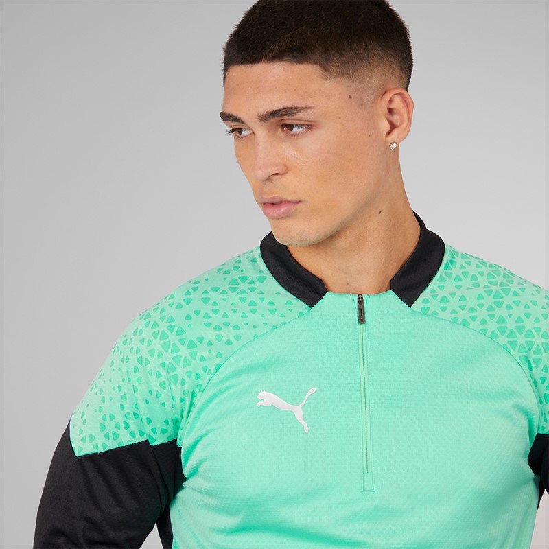 Puma Mens Teamcup 1/4 Zip Training Top Green