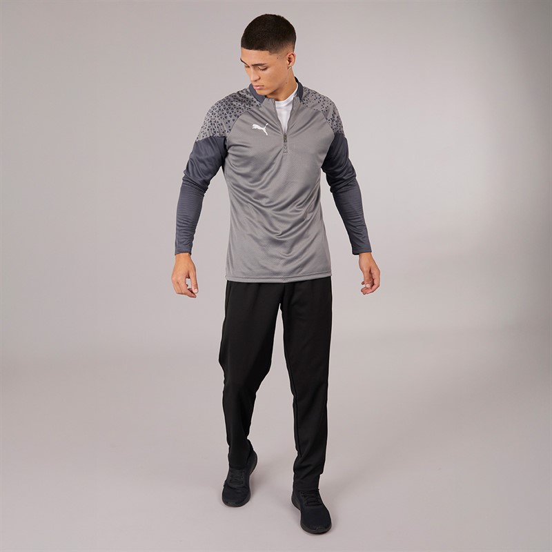 Puma Mens Teamcup 1/4 Zip Training Top Grey