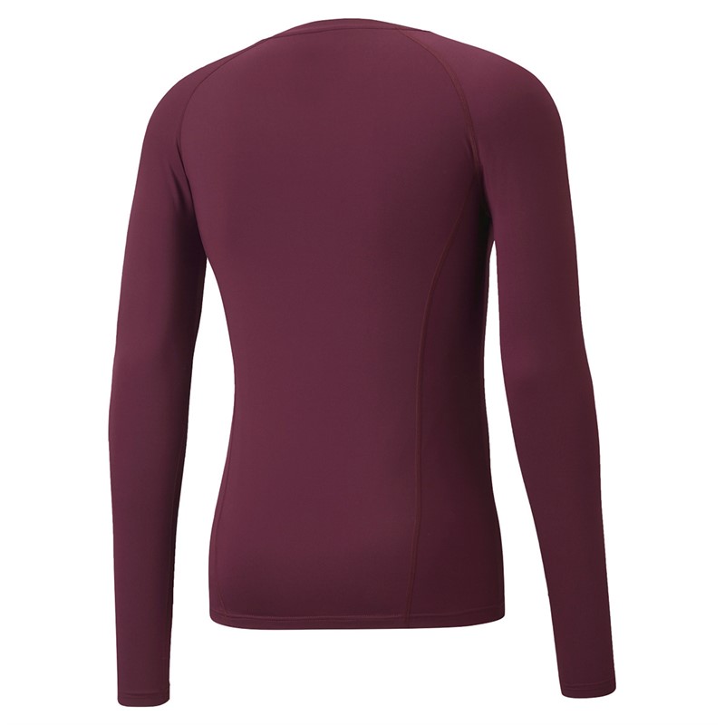 Puma Mens Liga Baselayer Long Sleeve Top Burgundy