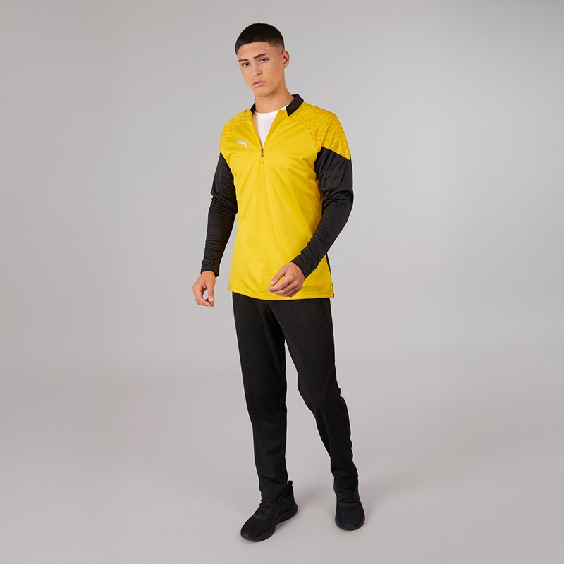 Puma Mens Teamcup 1/4 Zip Training Top Yellow