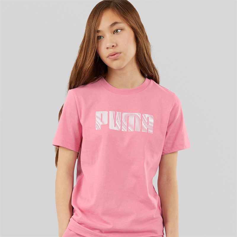 Puma Girls Sportstyle Wording T-Shirt Mauved Out