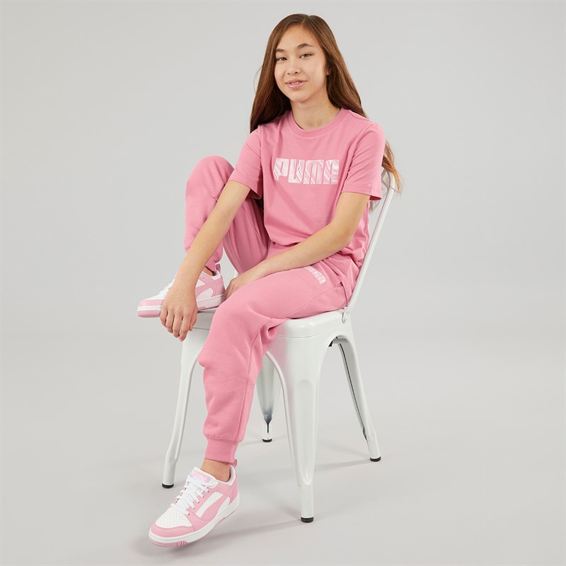 Puma Girls Sportstyle Wording T-Shirt Mauved Out
