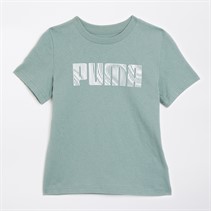 Puma Boys Sportstyle Wording T-Shirt Green Moon