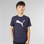 Puma Boys Essentials Cat Logo T-Shirt New Navy