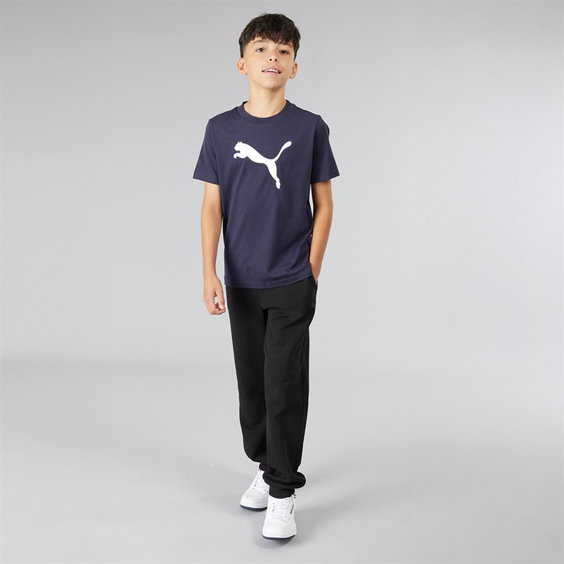 Puma Boys Essentials Cat Logo T-Shirt New Navy