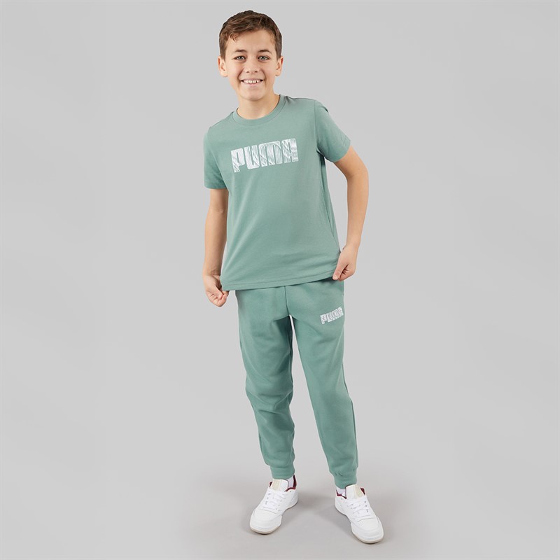 Puma Boys Sportstyle Fleece Sweatpants Green Moon