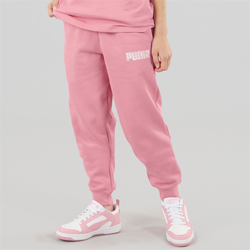 Puma Girls Sportstyle Fleece Sweatpants Mauved Out