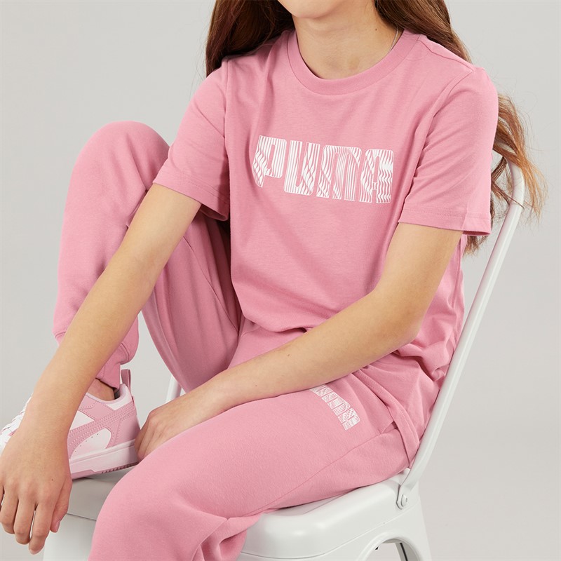 Puma Girls Sportstyle Fleece Sweatpants Mauved Out