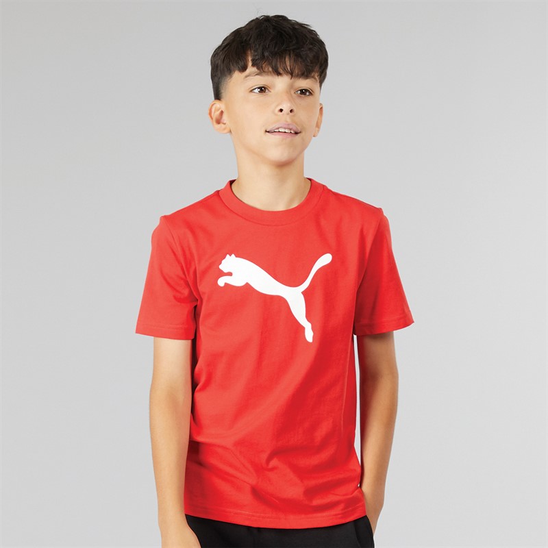Puma Boys Essentials Cat Logo T-Shirt For All Time Red