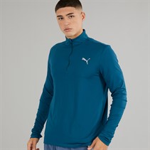 Puma Mens Run Favorite 1/4 Zip Running Top Ocean Tropic