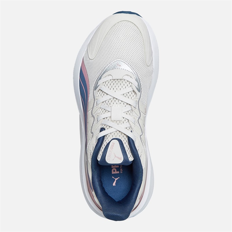 Puma Damen Puls Pro Neutrale gedämpfte Laufschuhe Feather Gray/Poised Pink/Dark Indigo