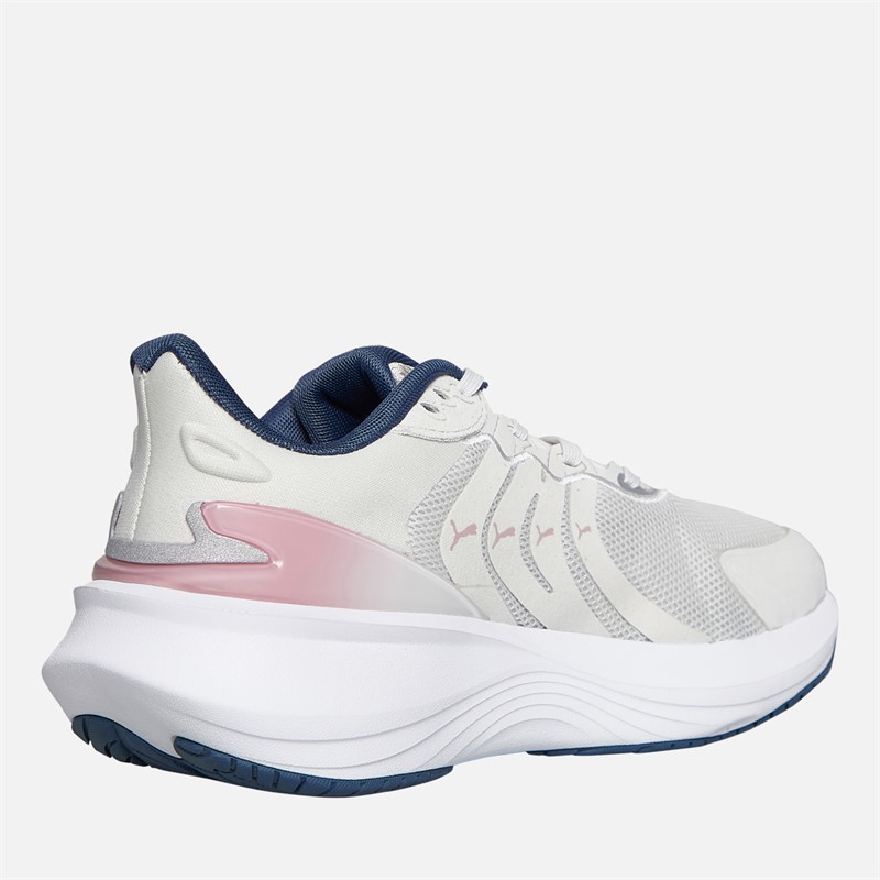 Puma Damen Puls Pro Neutrale gedämpfte Laufschuhe Feather Gray/Poised Pink/Dark Indigo