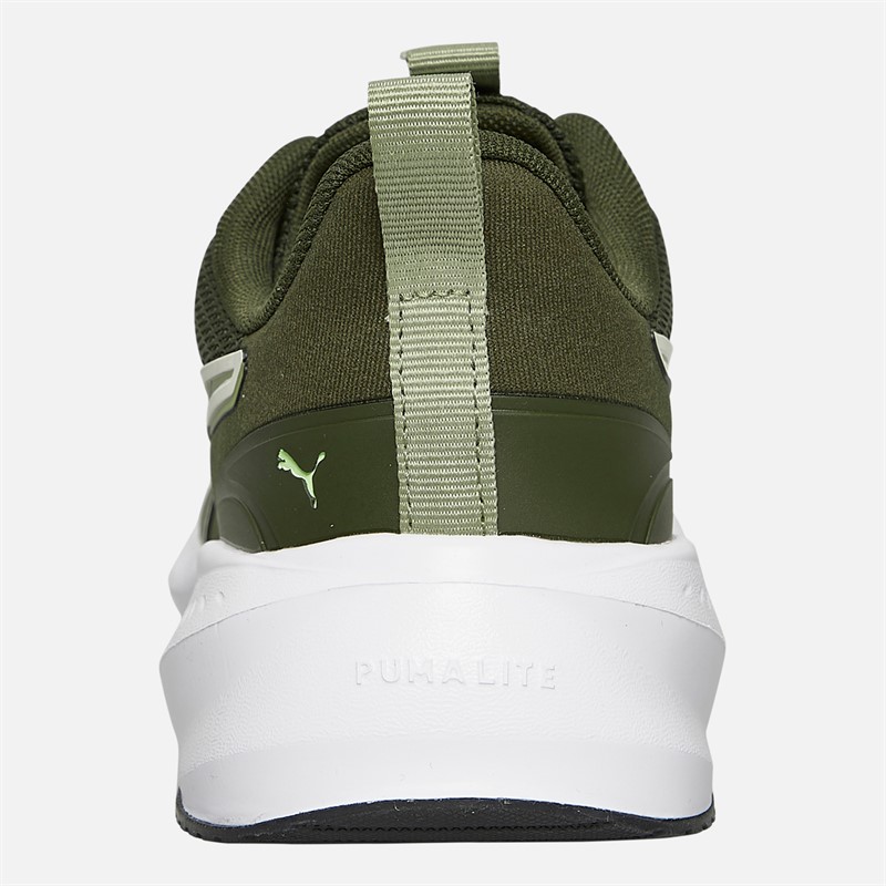 Puma Herren Flyer Lite 3 Neutral Laufschuhe Dunkel Olive / Puma Weiß / Fizzy Light