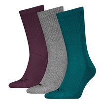 Puma Three Pack Cushioned Crew Socks Green Combo