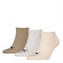 Puma Three Pack No Show Socks Sand Combo