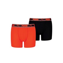 Puma Junior Boys Dual Logo Two Pack Boxers Red/Black