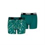 Puma Junior Boys Printed Two Pack Boxers Green Combo
