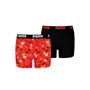 Puma Junior Boys Printed Two Pack Boxers Red/Black