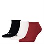 Puma Three Pack No Show Socks Red Combo