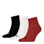 Puma Three Pack Quarter Socks Red Combo