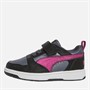 Puma Kids Rebound V6 Lo Cord AC+ Trainers Black/Grey/Magenta